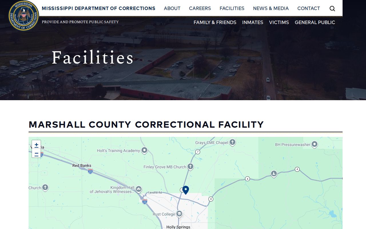 Marshall County Correctional Facility release-record identity and MDOC contact page